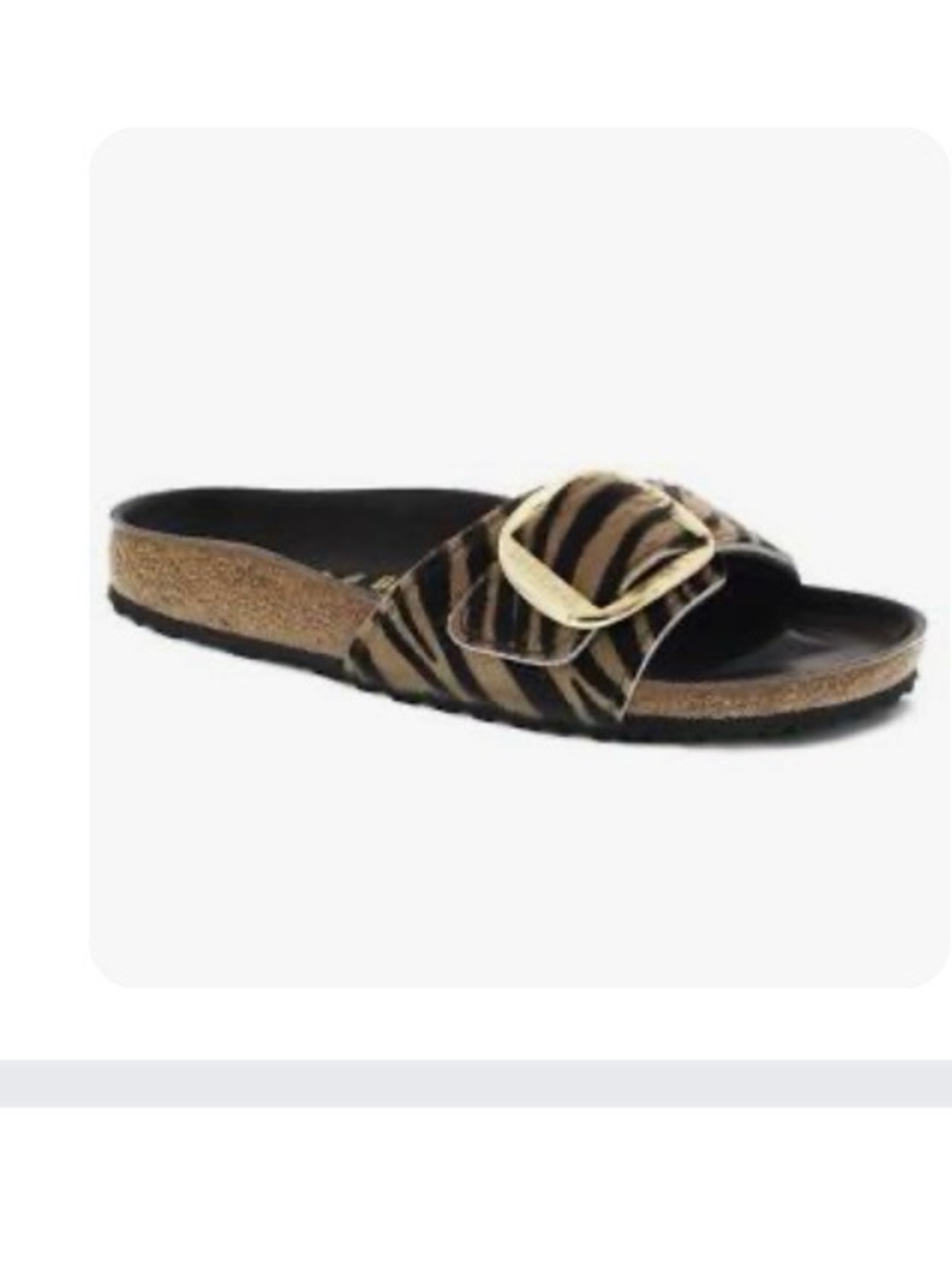 Birkenstock Rare NWT Madrid Big Buckle Rivet Logo Slide Zebra 🦓 Prinf 36 - Picture 3 of 7